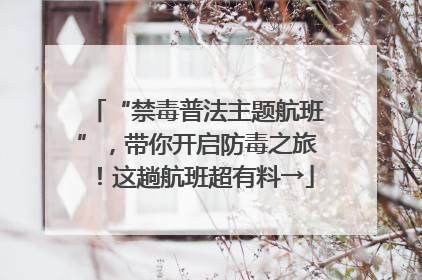 “禁毒普法主题航班”，带你开启防毒之旅！这趟航班超有料→