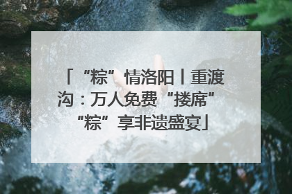 “粽”情洛阳丨重渡沟：万人免费“搂席” “粽”享非遗盛宴