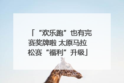 “欢乐跑”也有完赛奖牌啦 太原马拉松赛“福利”升级