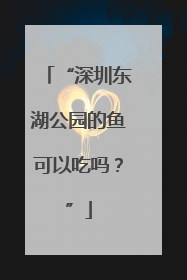 “深圳东湖公园的鱼可以吃吗？”