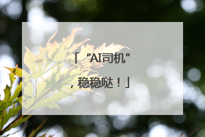 “AI司机”，稳稳哒！