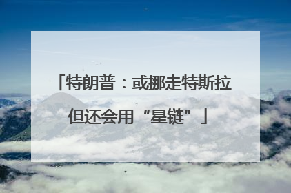 特朗普：或挪走特斯拉 但还会用“星链”