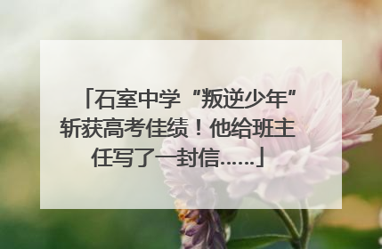 石室中学“叛逆少年”斩获高考佳绩！他给班主任写了一封信……