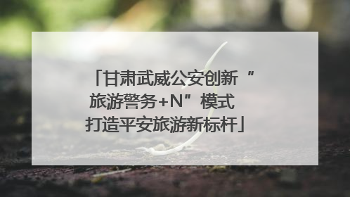 甘肃武威公安创新“旅游警务+N”模式 打造平安旅游新标杆