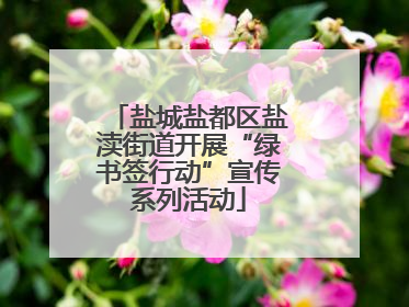 盐城盐都区盐渎街道开展“绿书签行动”宣传系列活动