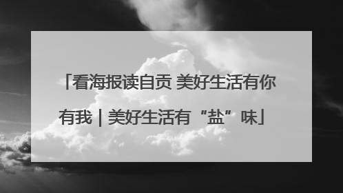 看海报读自贡 美好生活有你有我｜美好生活有“盐”味