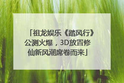 祖龙娱乐《踏风行》公测火爆，3D放置修仙新风潮席卷而来