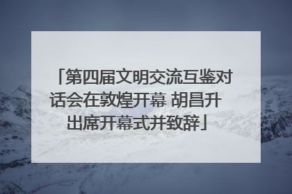 第四届文明交流互鉴对话会在敦煌开幕 胡昌升出席开幕式并致辞