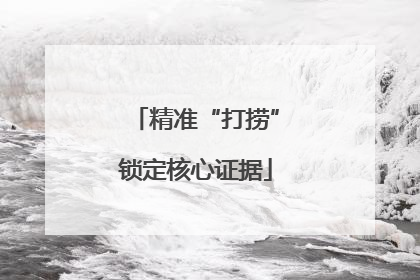 精准“打捞”锁定核心证据