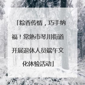 粽香传情，巧手纳福！常熟市琴川街道开展退休人员端午文化体验活动