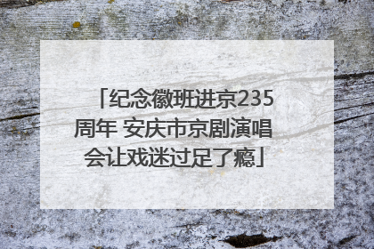 纪念徽班进京235周年 安庆市京剧演唱会让戏迷过足了瘾
