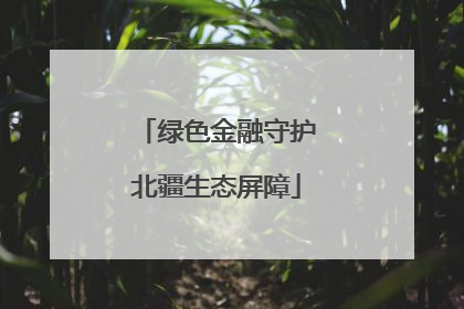 绿色金融守护北疆生态屏障