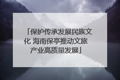 保护传承发展民族文化 海南保亭推动文旅产业高质量发展