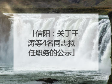 信阳：关于王涛等4名同志拟任职务的公示
