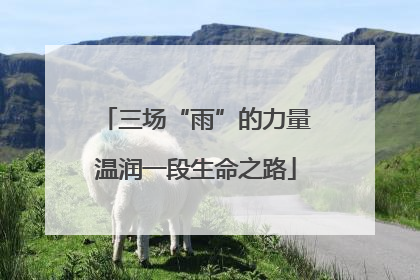 三场“雨”的力量温润一段生命之路