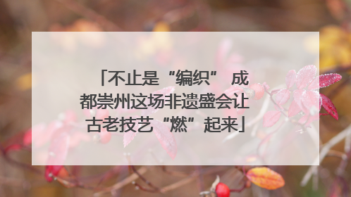 不止是“编织” 成都崇州这场非遗盛会让古老技艺“燃”起来