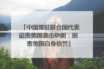 中国常驻联合国代表谴责美国袭击伊朗：损害美国自身信誉