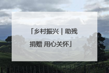 乡村振兴｜助残捐赠 用心关怀