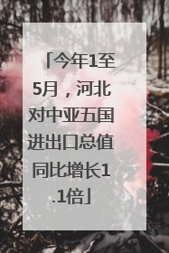 今年1至5月，河北对中亚五国进出口总值同比增长1.1倍