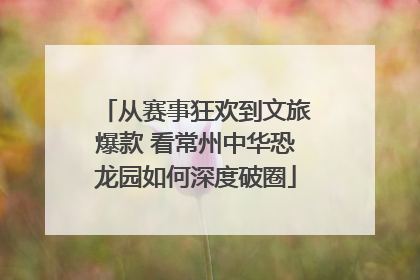 从赛事狂欢到文旅爆款 看常州中华恐龙园如何深度破圈