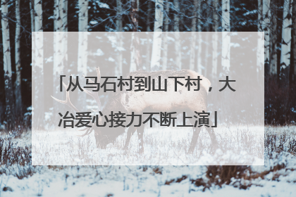 从马石村到山下村，大冶爱心接力不断上演