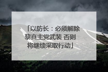 以防长：必须解除黎真主党武装 否则将继续采取行动
