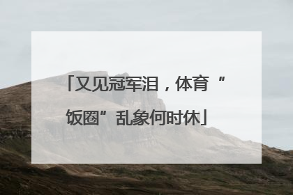 又见冠军泪，体育“饭圈”乱象何时休