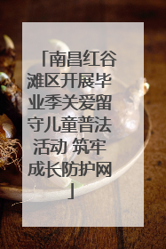 南昌红谷滩区开展毕业季关爱留守儿童普法活动 筑牢成长防护网