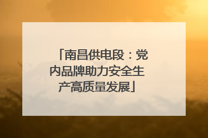 南昌供电段：党内品牌助力安全生产高质量发展