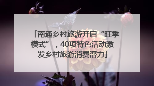 南通乡村旅游开启“旺季模式”，40项特色活动激发乡村旅游消费潜力