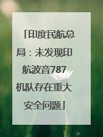 印度民航总局：未发现印航波音787机队存在重大安全问题