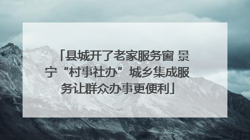 县城开了老家服务窗 景宁“村事社办”城乡集成服务让群众办事更便利