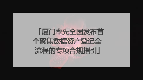 厦门率先全国发布首个聚焦数据资产登记全流程的专项合规指引
