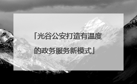光谷公安打造有温度的政务服务新模式