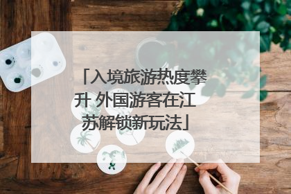入境旅游热度攀升 外国游客在江苏解锁新玩法