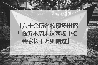 六十余所名校现场出招！临沂本周末这两场中招会家长千万别错过