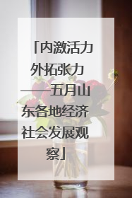 内激活力 外拓张力——五月山东各地经济社会发展观察