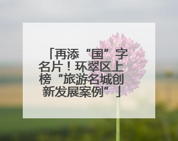 再添“国”字名片！环翠区上榜“旅游名城创新发展案例”