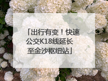 出行有变！快速公交K18线延长至金沙枢纽站