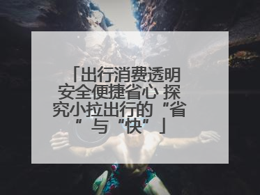 出行消费透明 安全便捷省心 探究小拉出行的“省”与“快”