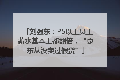 刘强东：P5以上员工薪水基本上都翻倍，“京东从没卖过假货”