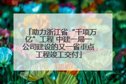 助力浙江省“千项万亿”工程 中建一局一公司建设的又一省重点工程竣工交付