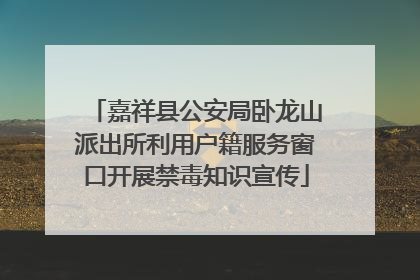 嘉祥县公安局卧龙山派出所利用户籍服务窗口开展禁毒知识宣传