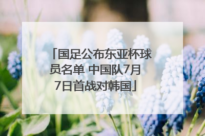 国足公布东亚杯球员名单 中国队7月7日首战对韩国