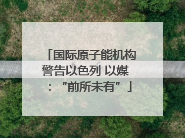 国际原子能机构警告以色列 以媒：“前所未有”