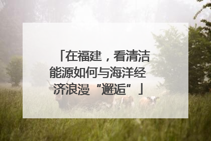在福建，看清洁能源如何与海洋经济浪漫“邂逅”