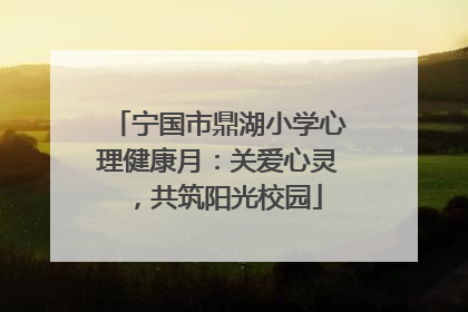 宁国市鼎湖小学心理健康月：关爱心灵，共筑阳光校园