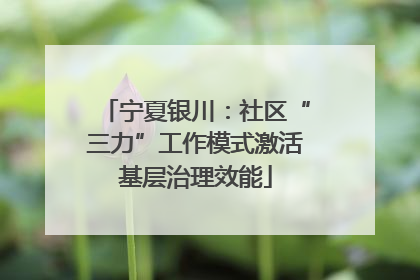 宁夏银川：社区“三力”工作模式激活基层治理效能