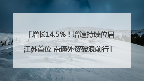 增长14.5%！增速持续位居江苏首位 南通外贸破浪前行