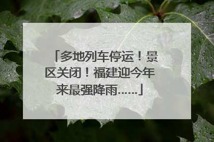 多地列车停运！景区关闭！福建迎今年来最强降雨……